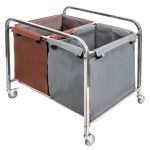 Viesnīcas veļas ratiņi 2-nodalījumu Mega-M S-90 cm G-65 cm H-85 cm zili N
