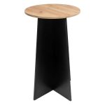 Augsts apaļš bāra kafijas galds Mega-M H- 103 cm L- 60 cm G- 60 cm ozols kraft K003 / melns N