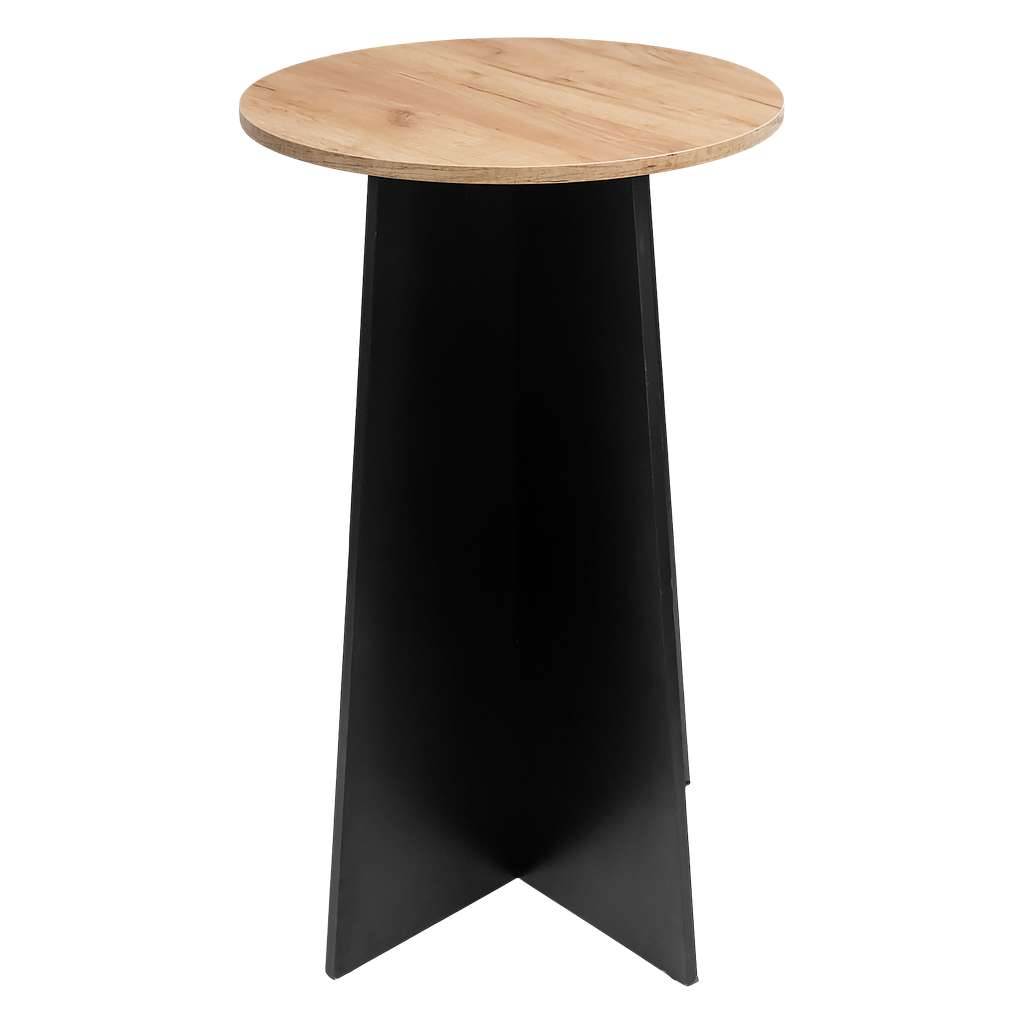 23122025694a762cb1c8d.jpeg Augsts apaļš bāra kafijas galds Mega-M H- 103 cm L- 60 cm G- 60 cm ozols kraft K003 / melns N - Image 1