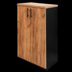 Biroja skapis reģistratoriem Mega-M H- 120 cm L- 70 cm G- 35 cm ozols kraft / melns N