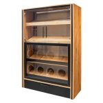 Maizes plaukts dalīts iestiklots Mega-M H- 204 cm L- 136 cm G- 62 cm ozols kraft / melns N