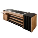 Tirdzniecības lete ar automātisko lenti d.1200mm Mega-M H- 92 cm L- 250 cm G- 64 cm Kraft ozols K003 / melns N