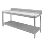 Miesnieku galds ar polietilēna plāksni un plauktu Mega-M 180x60x85cm